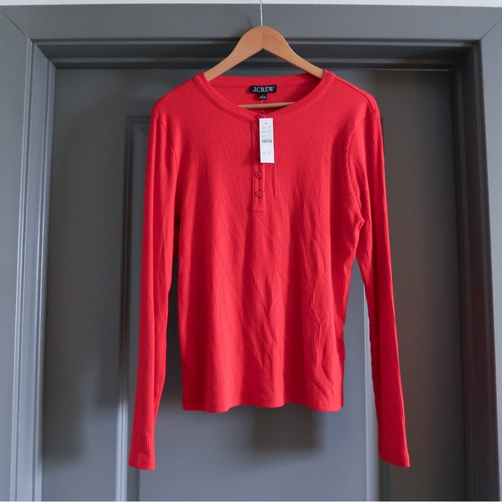 {J. Crew} Vintage rib long-sleeve henley T-shirt - Size L - NWT